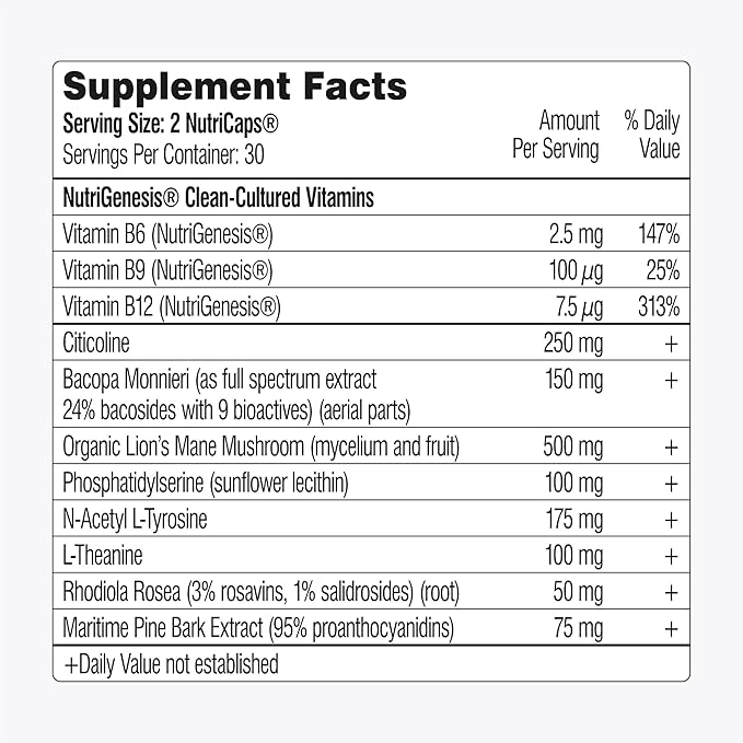 Mind Lab Pro® MLP® v4 Universal Nootropic™ Brain Booster Supplement for Focus Memory Clarity Energy - 60-Count - Plant-Based Naturally Sourced Memory Vitamins for Better Brain Health Made in USA