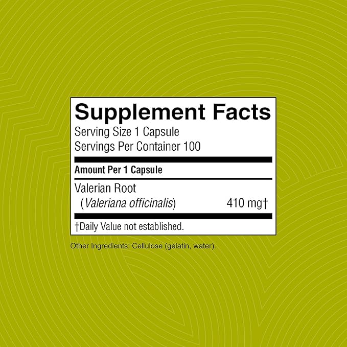 Nature's Sunshine Valerian Root 100 Capsules | Herbal Supplement Promotes Relaxation Supports Sleep and Delivers Natural Nervous System Support