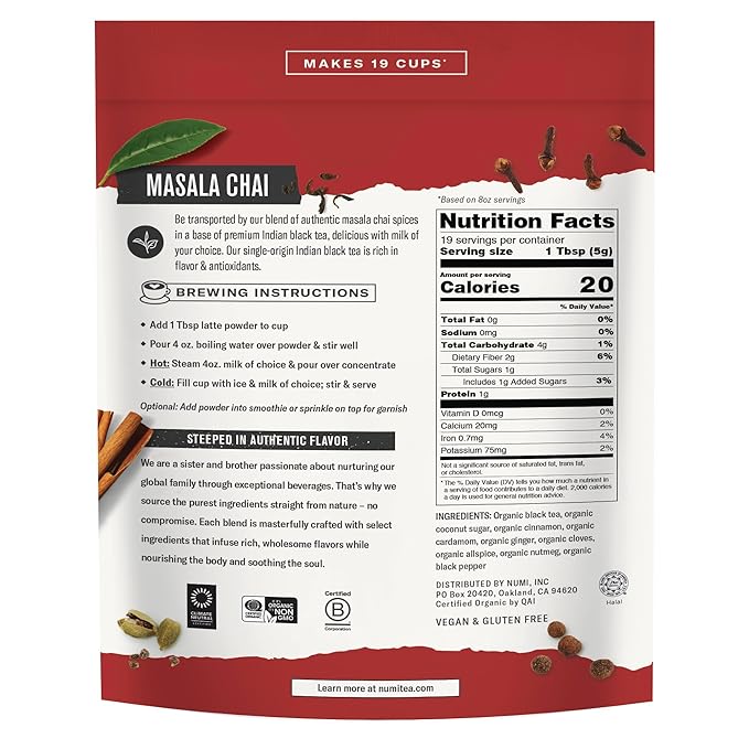 Numi Tea - Organic Masala Chai Latte Powder