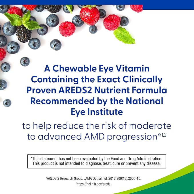 PreserVision AREDS 2 Eye Vitamins #1 Eye Doctor Recommended Brand Chewable Lutein and Zeaxanthin Supplement with Vitamin C Vitamin EZinc and Copper Mixed Berry 70 Tablets