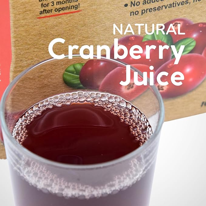 Organic Cranberry Juice Box 101.4 Fl Oz | Pure Fruit Juice Not From Concentrate | Organic Vegan Non-GMO | No Added Sugar Easy-Pour Tap Packaging