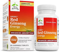Terry Naturally HRG80 Red Ginseng Energy - Support Healthy Energy &amp Focus - Herbal Supplement with Korean Red Ginseng Root Powder - Vegan Tablets to Aid Healthy Endurance - 30 Chewable Tablets