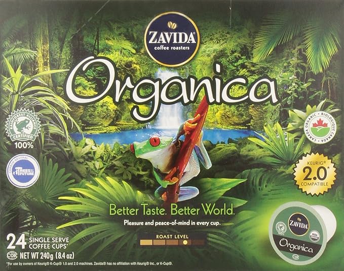 Zavida Coffee Organica Single Serve Coffee Compatible with Keurig K-Cup Brewers 24-Count