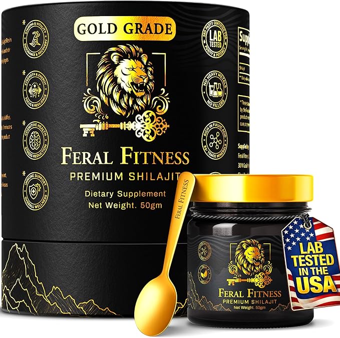 50g | Lab Tested in the USA | 100% Pure Himalayan Shilajit Resin - Gold Grade | 85+ Trace Minerals &amp Fulvic Acid | Supports Energy Stamina Focus &amp Vitality for Men &amp Women | Glass Jar (1