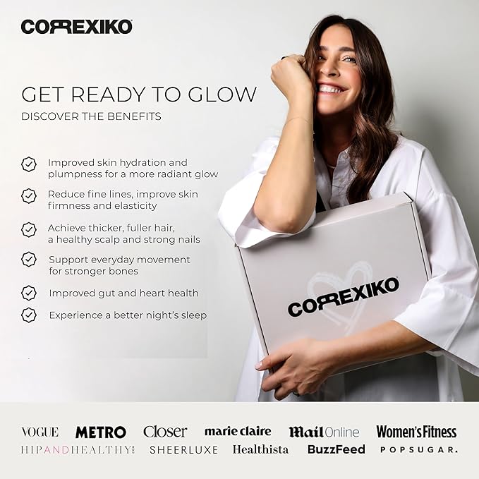 CORREXIKO Marine Collagen Supplement Pills - 1800mg Hydrolyzed Collagen Peptides per Serving with Added Hyaluronic Acid Vitamin C &amp Minerals - for Hair Skin &amp Nails - 360 Capsules 3 Month Su