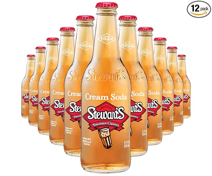 Stewart's Cream Soda 12 fl oz (12 Glass Bottles)