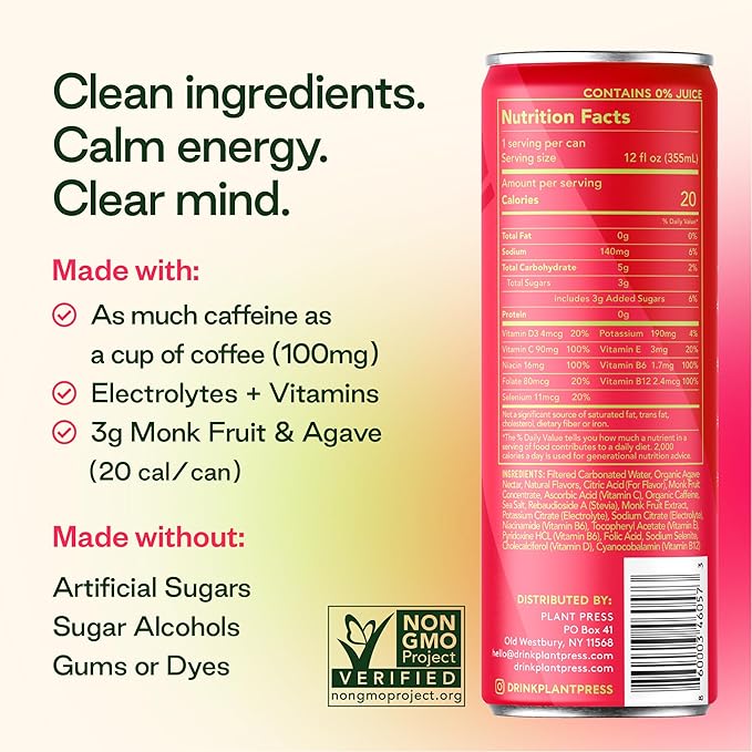 Plant Press Beverage Watermelon 12 fl oz (Pack of 12)