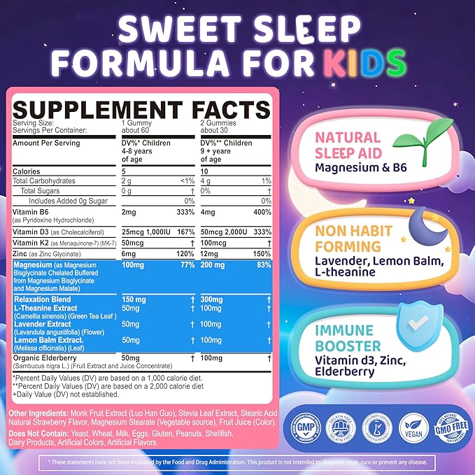 Sugar Free Prenatal Vitamins for Women Gummies 2 Pack + Kids Sleep Gummies 2 Pack
