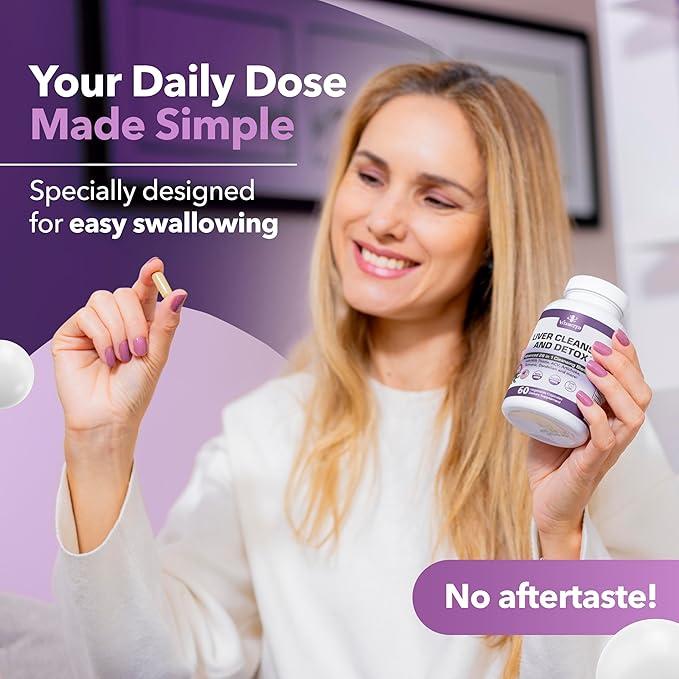 Liver Cleanse Detox &amp Repair Fatty Liver Supplements 28-in-1 Advanced Herbal Liver Health Supplement Formula - Milk Thistle Silymarin Artichoke Extract Dandelion &amp Apple Cider Vinegar - 60 P