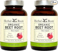 Herbal Roots Organic Beet Root Powder Capsules - 1500mg per Serving - Certified USDA Organic - Non-GMO - 60 Count Vegan Capsules (Pack of 2)