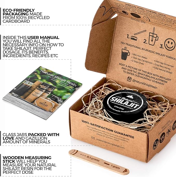 NATURAL SHILAJIT Resin (20g) – Genuine Altai Shilajit for Men &amp Women DBP-Verified Bioactive Complex Trace Minerals &amp Fulvic Compounds Lab Tested Pure Resin Supplement