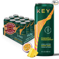 KEY Ketone Drink - Ketones for Energy &amp Focus Sugar Free &amp Low Caffeine from Green Tea with L-Theanine No Crash or Jitters All Natural Lightly Carbonated Pineapple Passionfruit (Pack of 1
