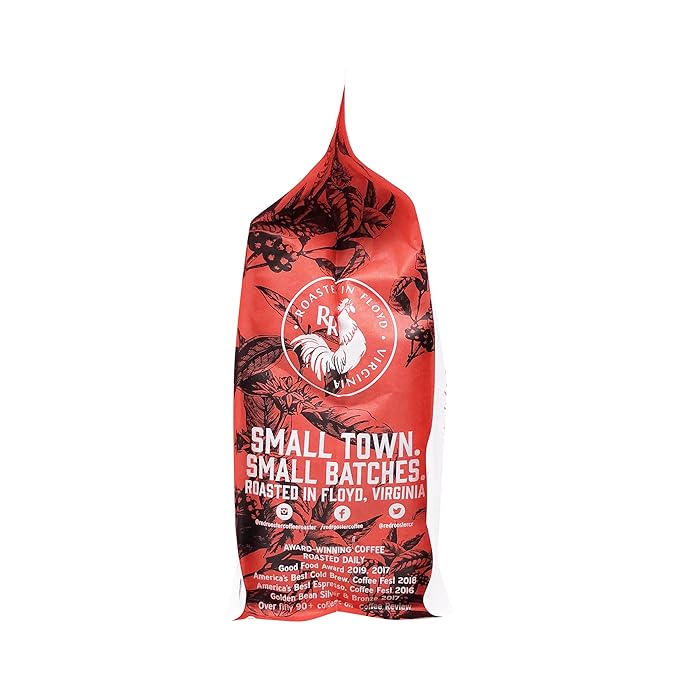 Red Rooster Coffee Organic Starr Hill Stout Coffee – Medium-Dark Roast Whole Bean – Notes of Dark Chocolate Praline &amp Citrus – 12oz – USDA Organic Fair Trade