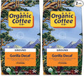 Organic Coffee Co. Gorilla Decaf Ground Coffee 12 Ounce Medium Light Roast Natural Water Processed Decaffeinated USDA Organic (Pack of 2)