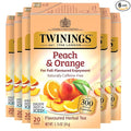 Twinings Peach &amp Orange Herbal Tea Individually Wrapped Bags 20 Count (Pack of 6) Juicy &amp Fruity Naturally Caffeine-Free Enjoy Hot or Iced 120 Teabags
