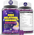 Kids Melatonin Gummy Supplements 1mg - Non-Habit Forming Melatonin Gummies Kids with Chamomile Lemon Balm L-Theanine Magnesium Zinc for Children Ages 4+ - Non-GMO Gluten Free Mixed Berry Flavor