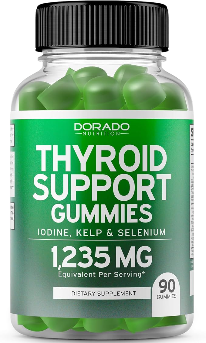 Melatonin for Adults (240 Count) - Fast Dissolving Melatonin Per Tablet - Mixed Berry Flavor and Thyroid Support For Adult (90 Gummies) Support Supplement - Delicious Apple Flavor - Vegan &amp USA Ma