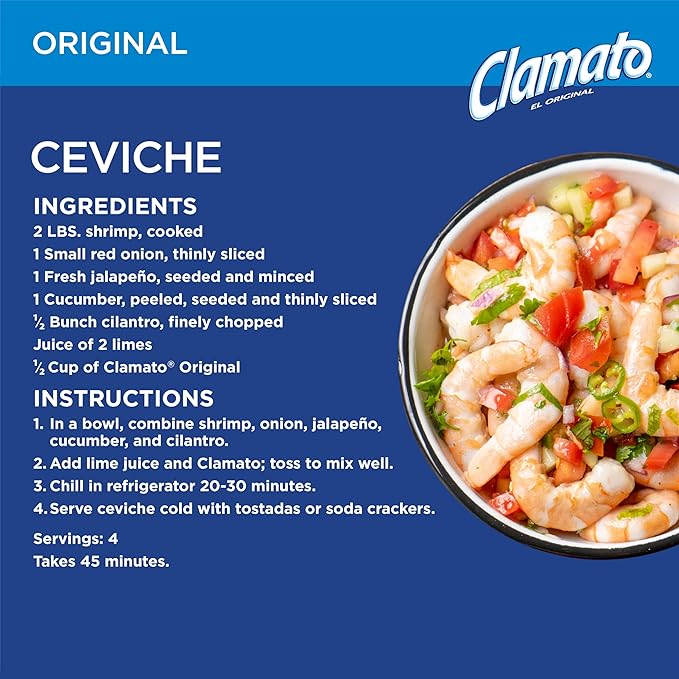 Tomato Cocktail by Clamato Original 7.5 Fl Oz 12 Count | SOHO