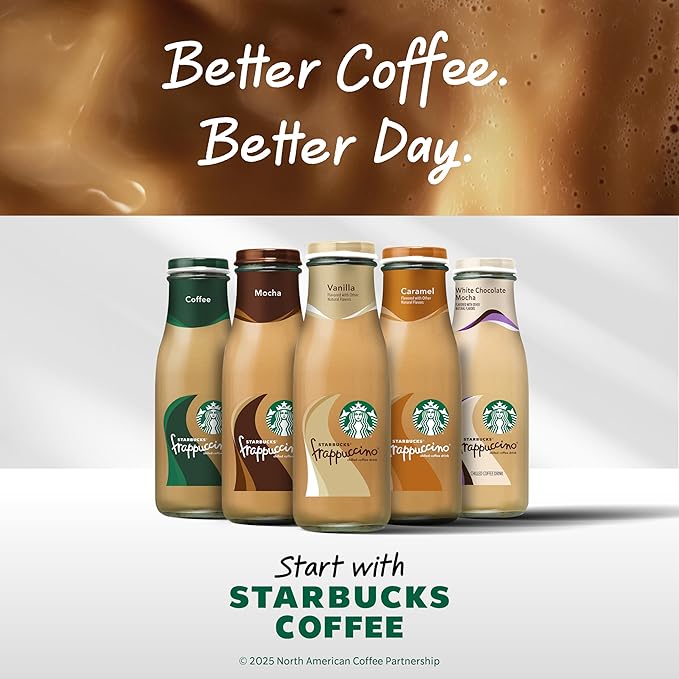 Starbucks Frappuccino Lite Creamy Vanilla Gelato 9.5 Fl Oz Bottles (Pack of 12)