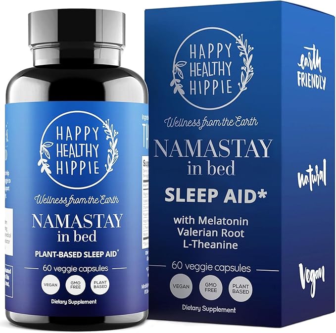 Natural Sleep Aid for Adults with Low Dose Melatonin 0.5mg – Valerian Root + L-Theanine Supplement Chamomile | No Morning Grogginess | Non-Habit Forming 60 Ct