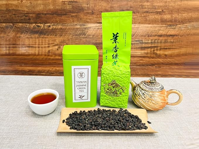 Xin Qing Taiwan Jasmine Green Tea Taiwan Green Tea Taiwan high mountain Green tea Jasmine Tea | Naturally Sweet and Not Bitter 200g/7.05oz