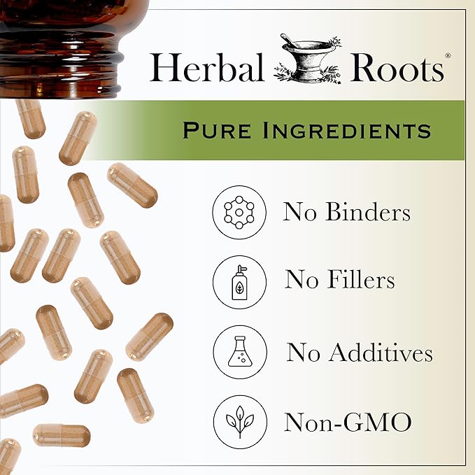 Herbal Roots Organic Beet Root Powder Capsules - 1500mg per Serving - Certified USDA Organic - Non-GMO - 60 Count Vegan Capsules (Pack of 2)