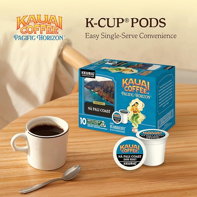 Kauai Coffee K-Cup Pods for Keurig Brewers – Arabica Coffee 10% Hawaiian – Medium Roast Rich Smooth No Bitterness – Three Flavors 4 Packs of 10 Single Serve K-Cups