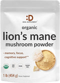 DEAL SUPPLEMENT Organic Lions Mane Mushroom Powder Supplement 1500mg Per Serving 1lb – Active Fruiting Body &amp Mycelium Extract – Natural Brain Nootropic &amp Immune System Booster – Non-GMO