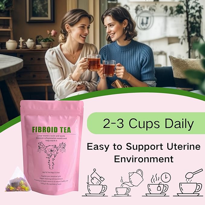 Siyolaherb Natural Fibroid Herbal Tea 2 Pack for Women Get Pregnant Fast and Uterus Cleanse Fertility Tea for Women Hormone Balance