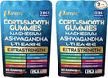 Corti-Smooth Cortisol Support Gummies with Magnesium L-Theanine Ashwagandha Phosphatidylserine Bacopa Monnieri Lions Mane Ginkgo Biloba Valerian Root (Mixed Berry Flavor - 2 Pack)