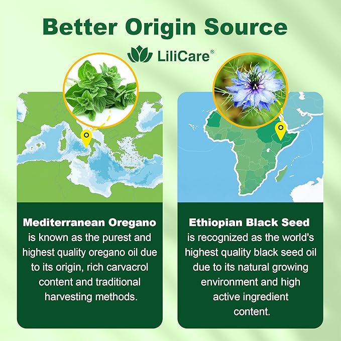 Oil of Oregano with Black Seed Oil Filled Gummies - 2 Months Supply - Aceite De Oregano Capsulas Alternative Carvacrol &amp Thymoquinone with VE VC D3 Zinc Liposomal Form Sugar Free Berry Flav