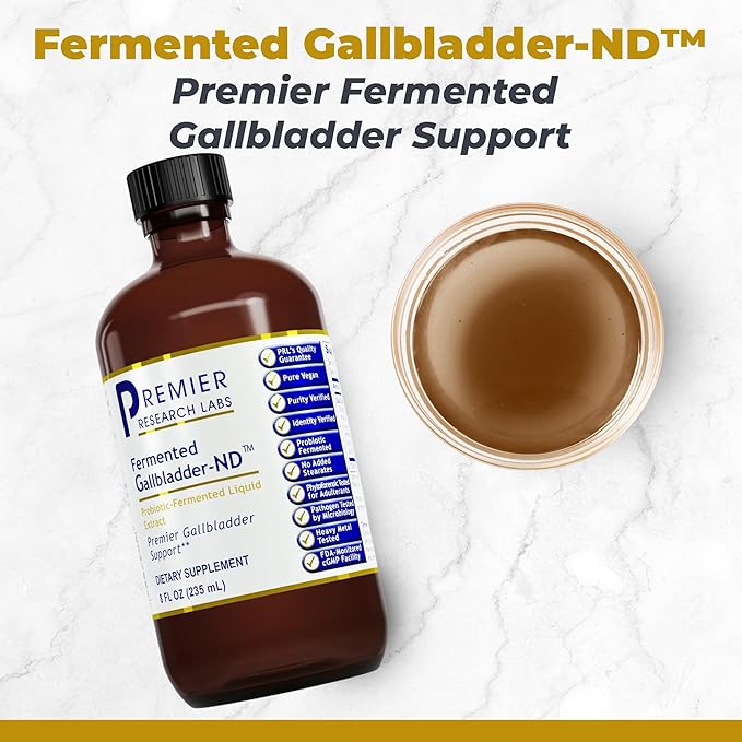 Premier Research Labs Fermented Gallbladder-ND - Gallbladder Cleanse Milk Thistle and Artichoke Extract Milk Thistle Liquid Drops Tincture Supplement with Antioxidants Turmeric - 8 Fl Oz Bottle