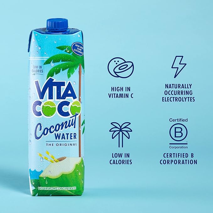 Vita Coco Coconut Water Original 33.8 Fl Oz (Pack of 6)