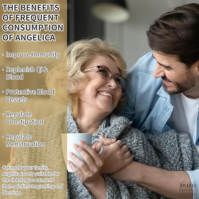 DOZO Premium Angelica Root 10.58oz/300g Dang Gui Dong Quai Natural Angelica Sinensis Slices for Tea Sulfur Free Caffeine Free 当归 当归片 當歸