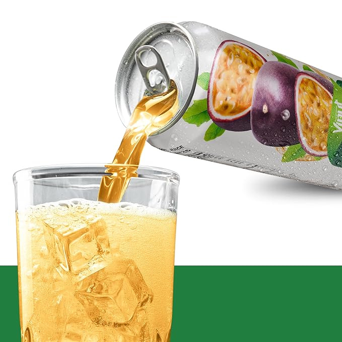 VINUT 100% Passion Fruit Juice No Added Sugar Not From Concentrate 16.9 fl oz (500 mL) Can Pack of 12