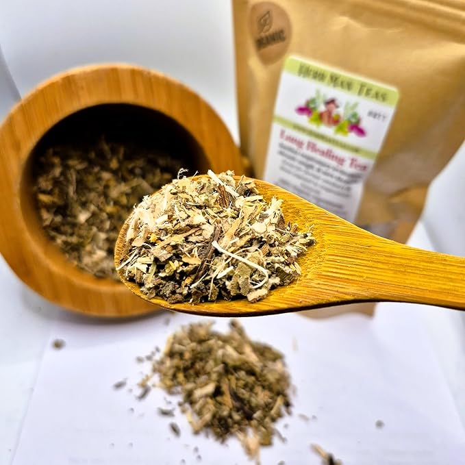 LUNG HEALING TEA – Dry Cough &amp Respiratory Discomfort Relief Blend with Mullein Plantain &amp Marshmallow – Formulated by Master Herbalist Khabir – 100% Organic Non-GMO No Additives