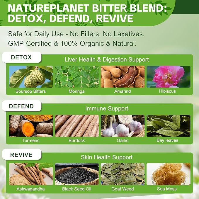 NaturePlanet Soursop Graviola Capsules with Black Seed Oil Sea Moss Ashwagandha Turmeric &amp Moringa丨12 in 1 Herbal Blend Formula丨Immune Support &amp Gut health丨Gluten-Free Non GMO Vegan - 90