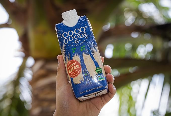 CocoGoodsCo Vietnam Single-Origin 100% Natural Coconut Water Non-GMO Never from Concentrate (16.9 fl. oz 12 pack)