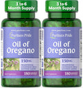Puritan's Pride Oil of Oregano 150mg Traditional Herbal Immune Support 180 Rapid Release Softgels Pack of 2