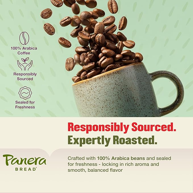 Panera Bread Colombian Coffee Cups 100% Arabica Medium Roast Smooth &amp Balanced with Brown Sugar Notes No Artificial Ingredients 60 Single Serve Pods (6 Packs of 10)