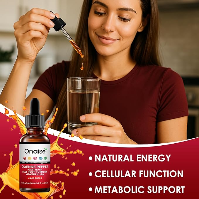 Cayenne Pepper Drops2 Pack Cayenne Supplement with Hawthorn Berry Vitamin D3 K2 Beet Root Powder Ceylon Cinnamon Turmeric Curcumin Organic Panax Ginseng Berberine Extract