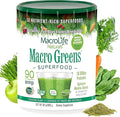 MacroLife Macro Greens Powder 38 Superfood Probiotics Antioxidants Digestive Enzymes &amp Adaptogen Supplement - Daily Super Green Juice &amp Smoothie Mix - Non-GMO Vegan Gluten-Free - 30 oz (90 Ser