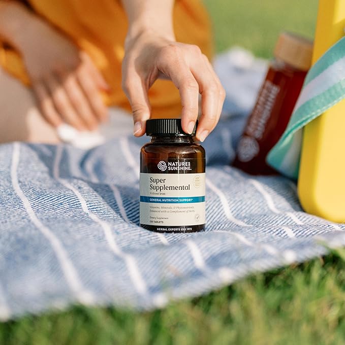 Nature's Sunshine Super Supplemental w/o Iron: Complete Multivitamin with Minerals Antioxidants &amp More for Overall Health Immune &amp Energy Support. 120 Tabs