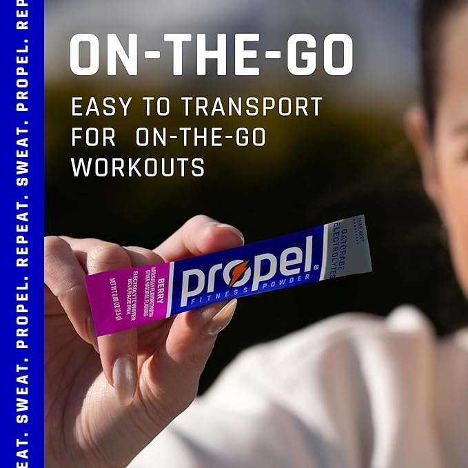 Propel Electrolyte Enhanced Water Drink Mix Powder Packets Berry Zero Calorie &amp Sugar Hydration with Electrolytes and Vitamins C &amp E (120 Packets) (Pack of 2)