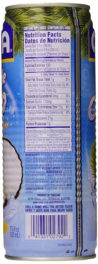 Goya Roasted Coconut Water 17.6 Ounce (Pack of 24)