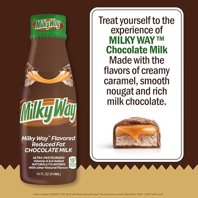 MilkyWay™ Chocolate Milk - Packed with the flavors of creamy caramel smooth nougat and rich milk chocolate. Pack of 12 14 oz Bottles