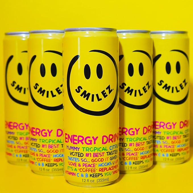 Smilez Energy Drink Tropical Citrus 12 Fl Oz Cans (Pack of 24)