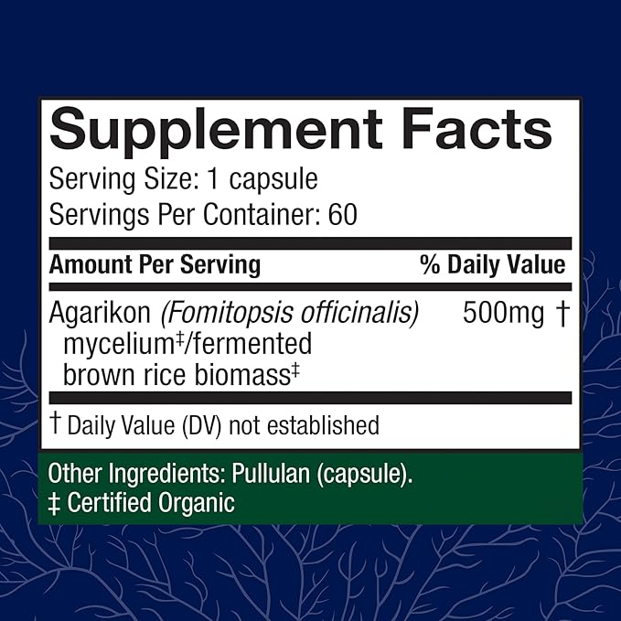 Host Defense Agarikon Capsules - Immune System Support Supplement - Mushroom Supplement to Aid Immune Functions &amp Cell Strength - Herbal Dietary Supplement - 60 Capsules (60 Servings)*