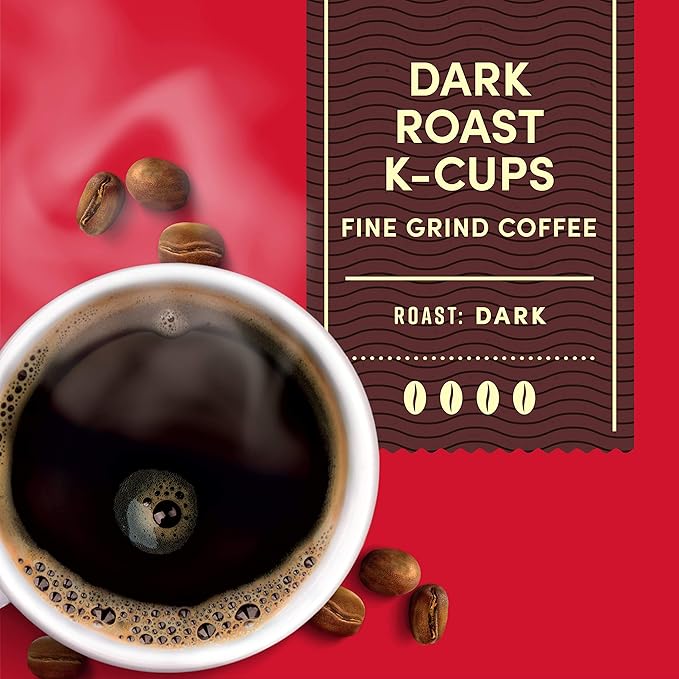 Tim Hortons Dark Roast Coffee Single-Serve K-Cup Pods Compatible with Keurig Brewers 32ct K-CupsRed