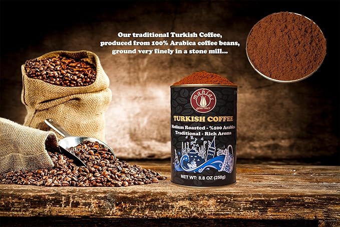 Mahlas Gourmet Turkish Coffee Winter Blend Medium Roast - Premium Quality Freshly &amp Finely Ground 100% Arabica Coffee Beans